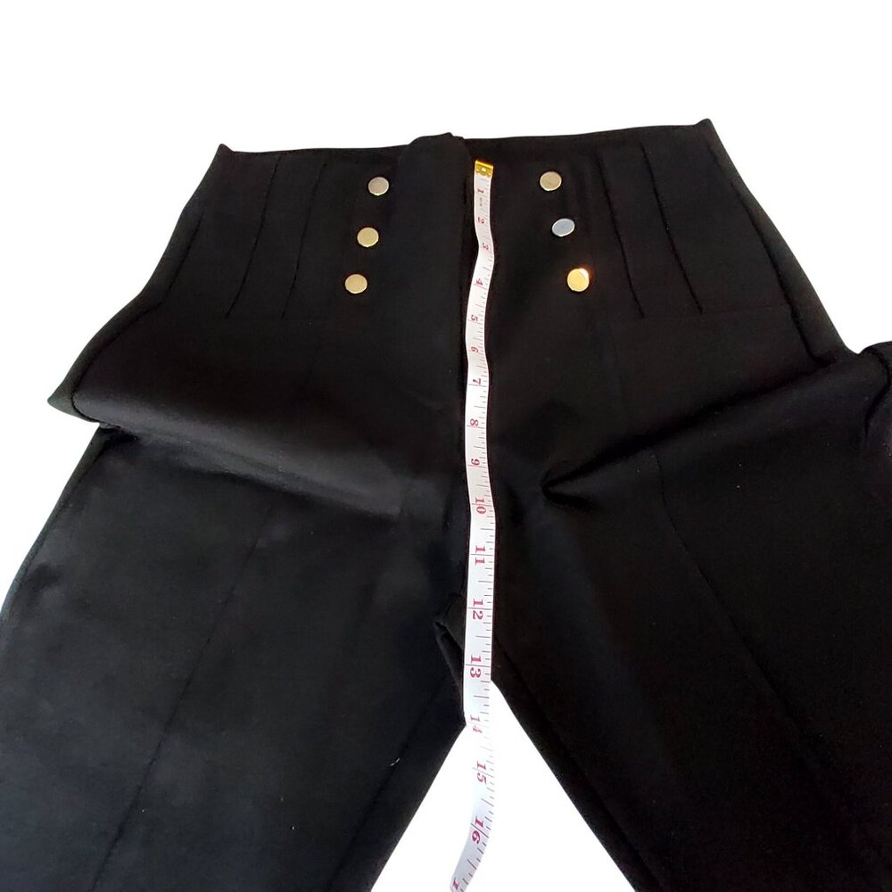Zara Womens Black High-Waisted Slim Fit Trousers Size XL 50%+ Viscose Blend - Picture 4 of 13